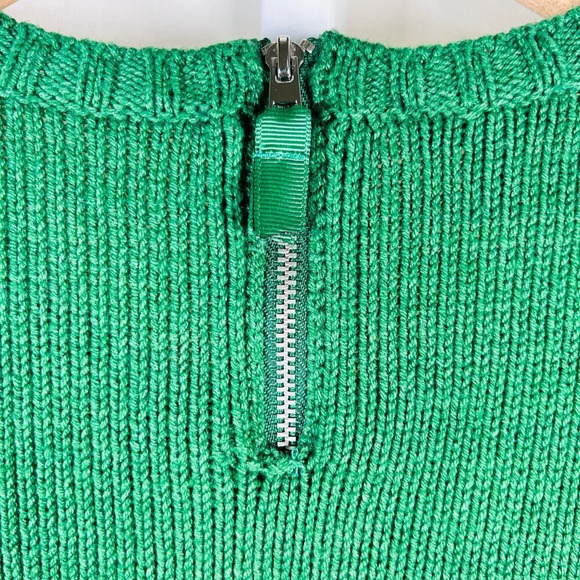 Talbots Green PomPom Sweater Size Medium Petite Colorful Holiday - Picture 6 of 7